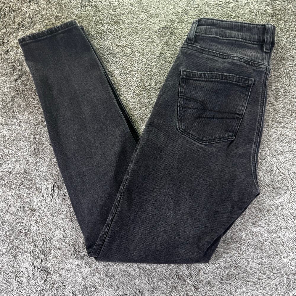 American Eagle Denim Jeans Stretch Distressed Jeans Women's 0 Black